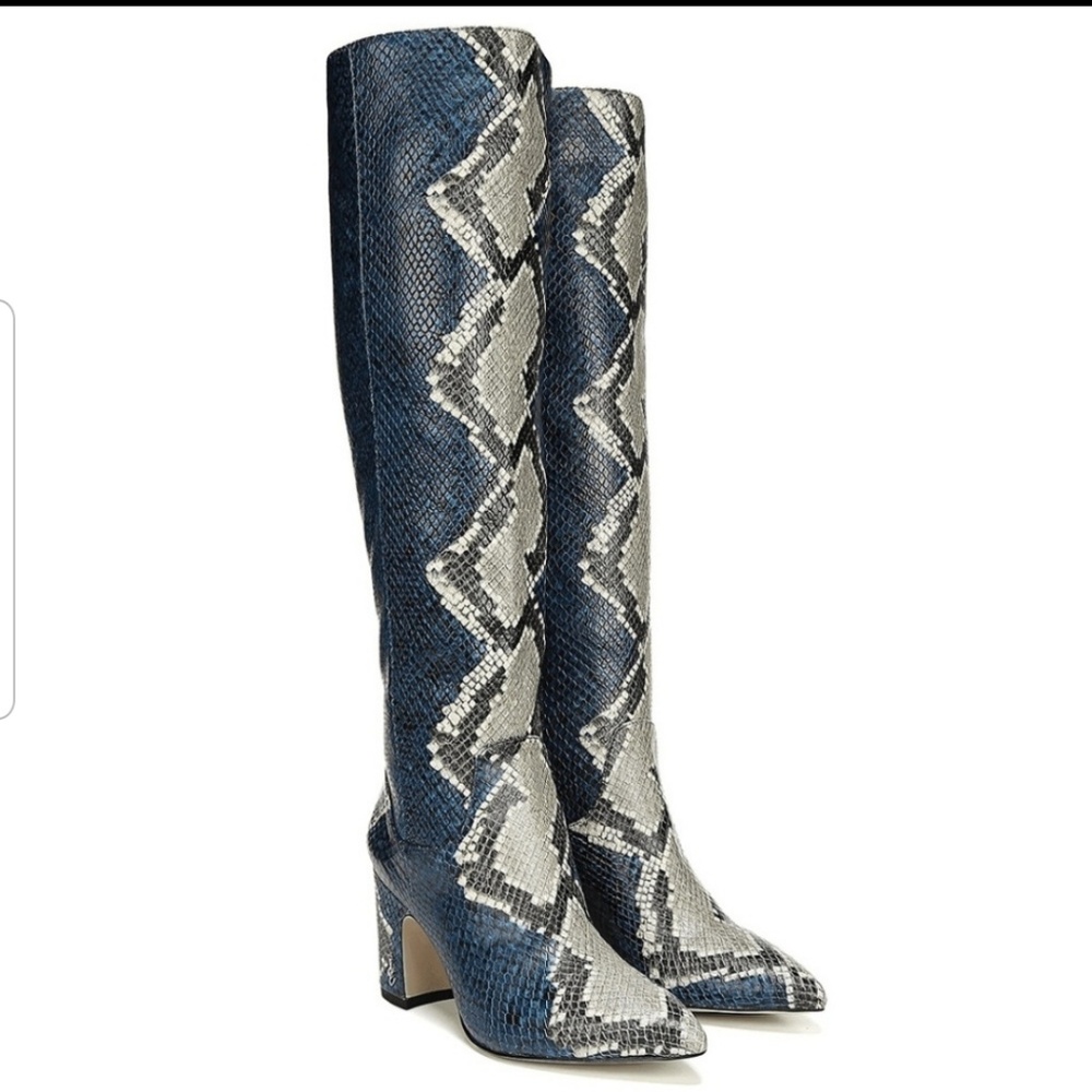 Sam Edelman "Hai" Blue snake boot